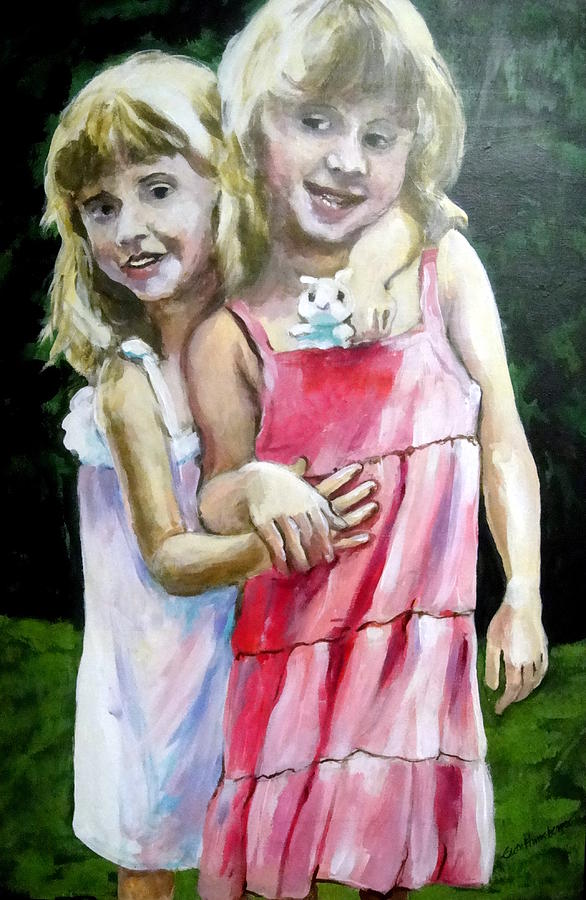 Widelo Girls Painting by Edith Hunsberger
