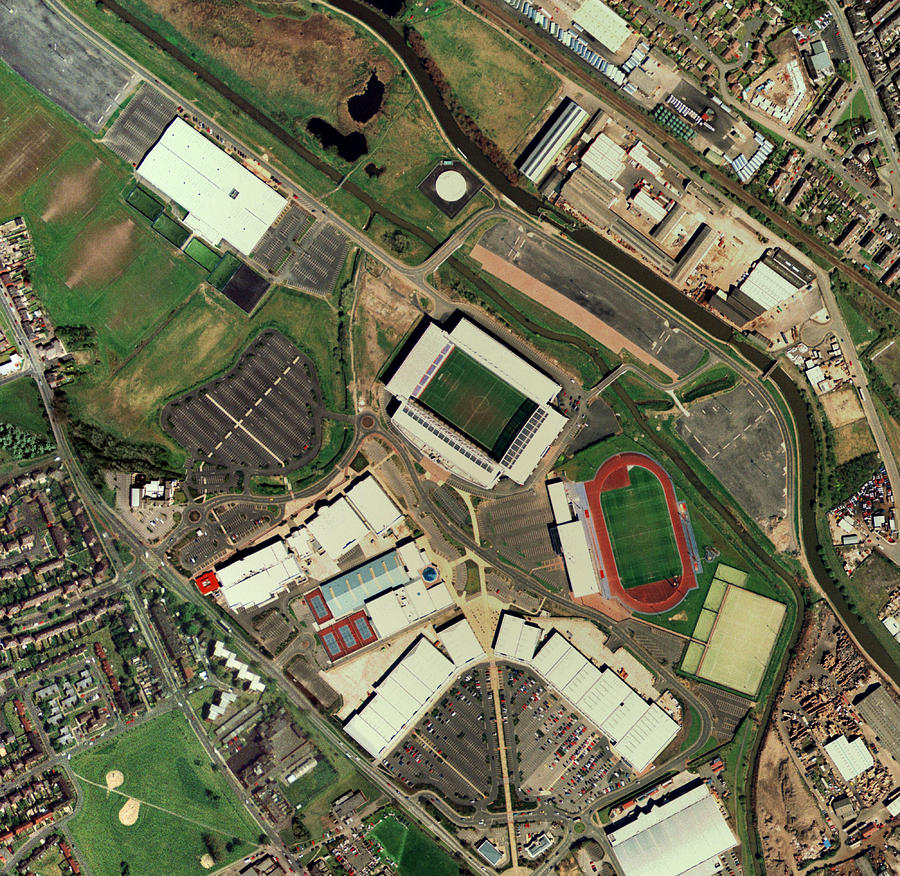 Soccer Photograph - Wigan Athletics Jjb Stadium, Aerial View by Getmapping Plc