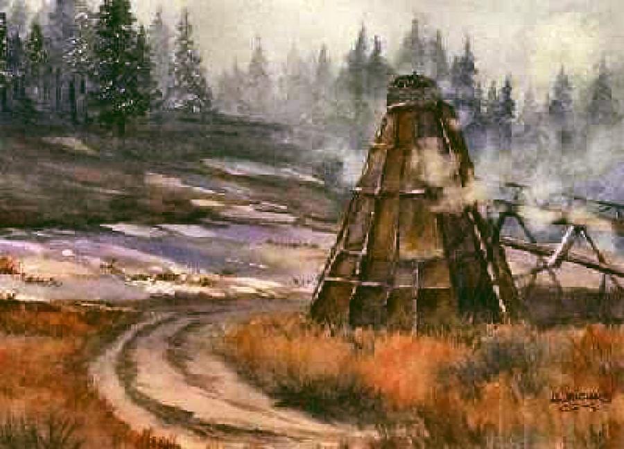 Winter Photograph - Wigwam In the Woods by Lynne and Don Wright