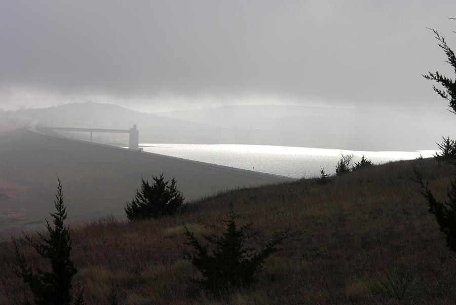 Wilson Lake in November fog Photograph by Keith Stokes
