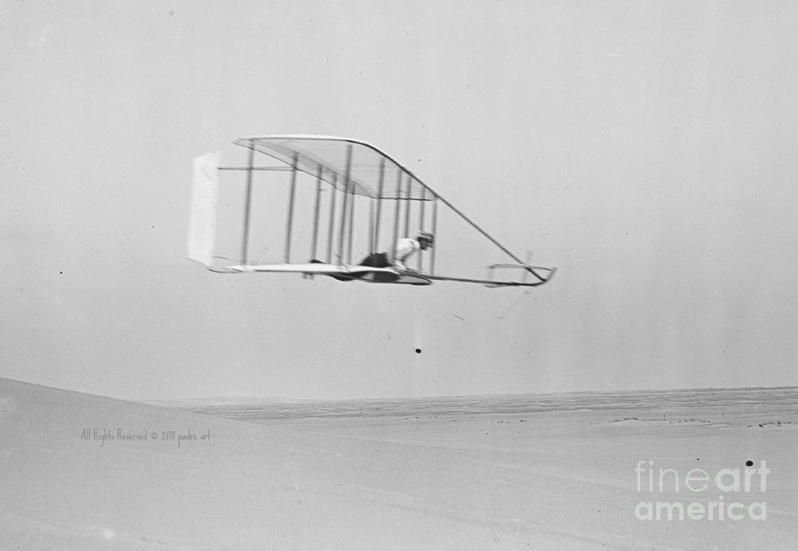Wilbur Wright in Level Glide Photograph by Padre Art
