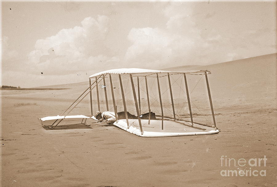 Wilbur Wright Lands Glider Photograph by Padre Art