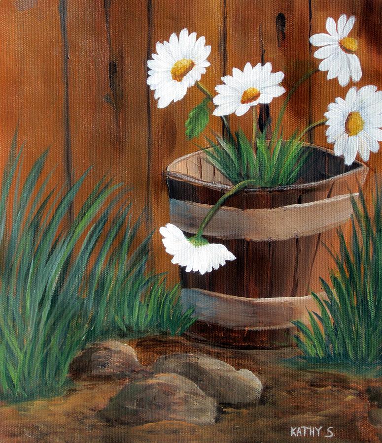 Wild Daisies Painting by Kathy Sheeran