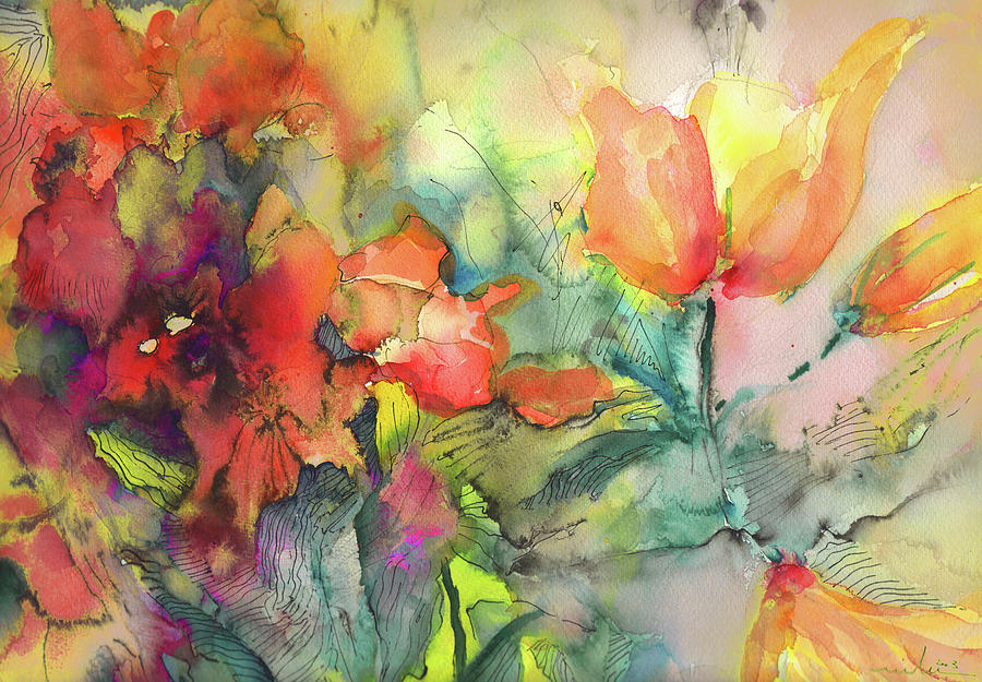 Wild Flowers 05 Painting by Miki De Goodaboom