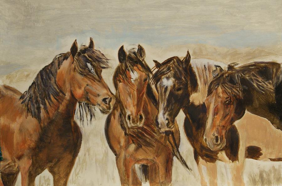 Desert Painting - Wild Horses by Belinda Wroe
