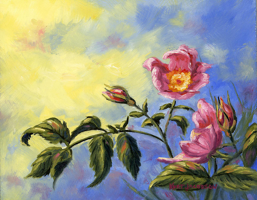 Wild Rose Painting by Kurt Jacobson