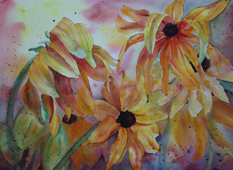 Wild Sunflowers Painting by Ruth Kamenev