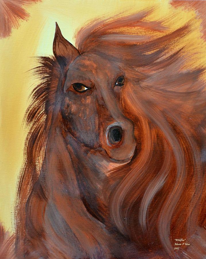 Horse Painting - Wildfire by Maria Urso