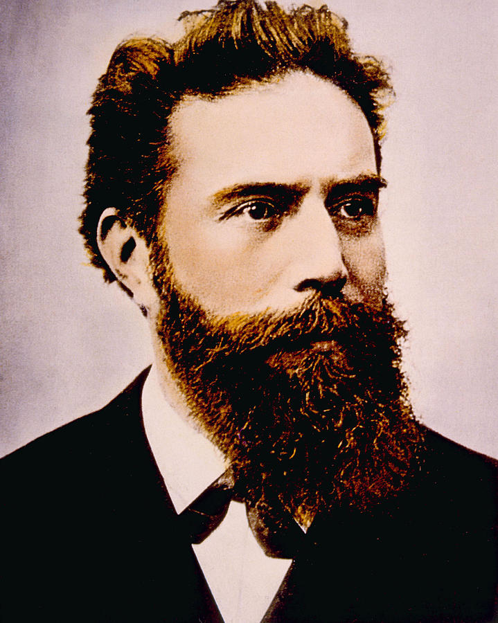 Portrait Photograph - Wilhelm Conrad Rontgen 1845-1923 by Everett