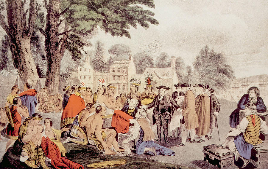 Colonial Era Photograph - William Penns Treaty With The Indians by Everett