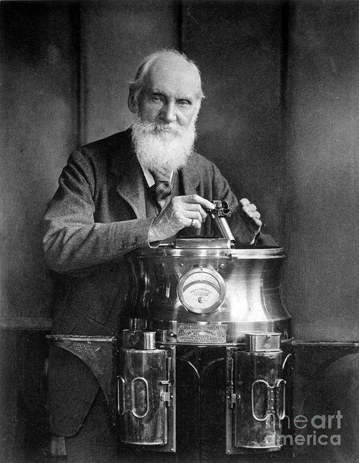 William Thomson, Lord Kelvin With His Photograph by Science Source