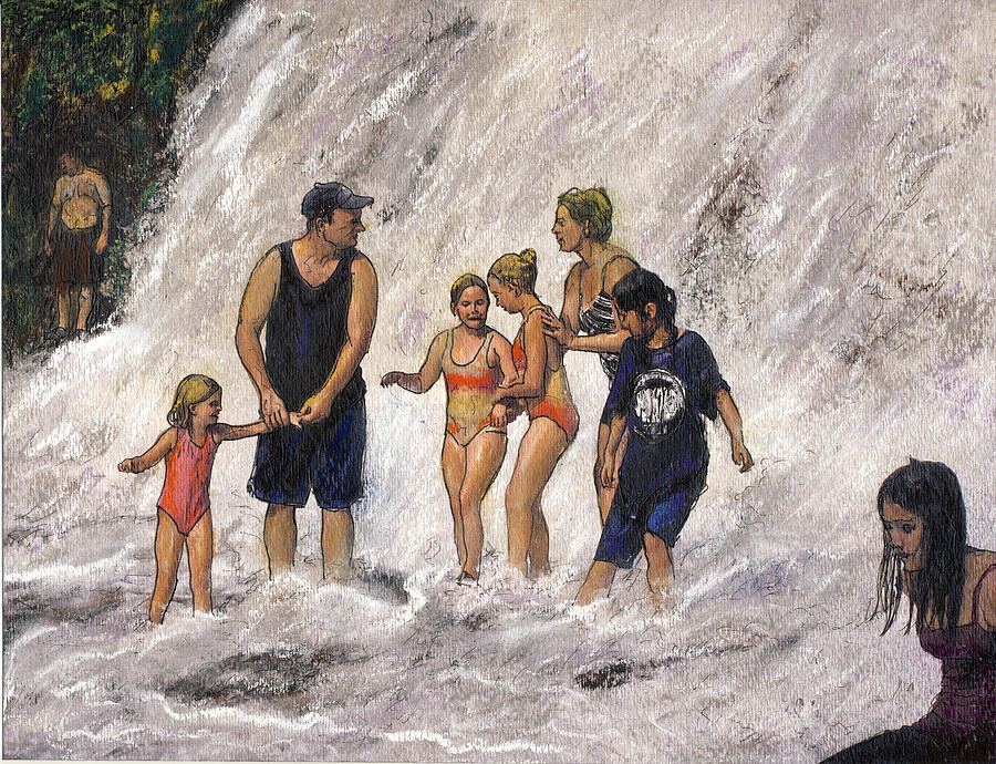 Willow River Falls Drawing by Randy Sprout