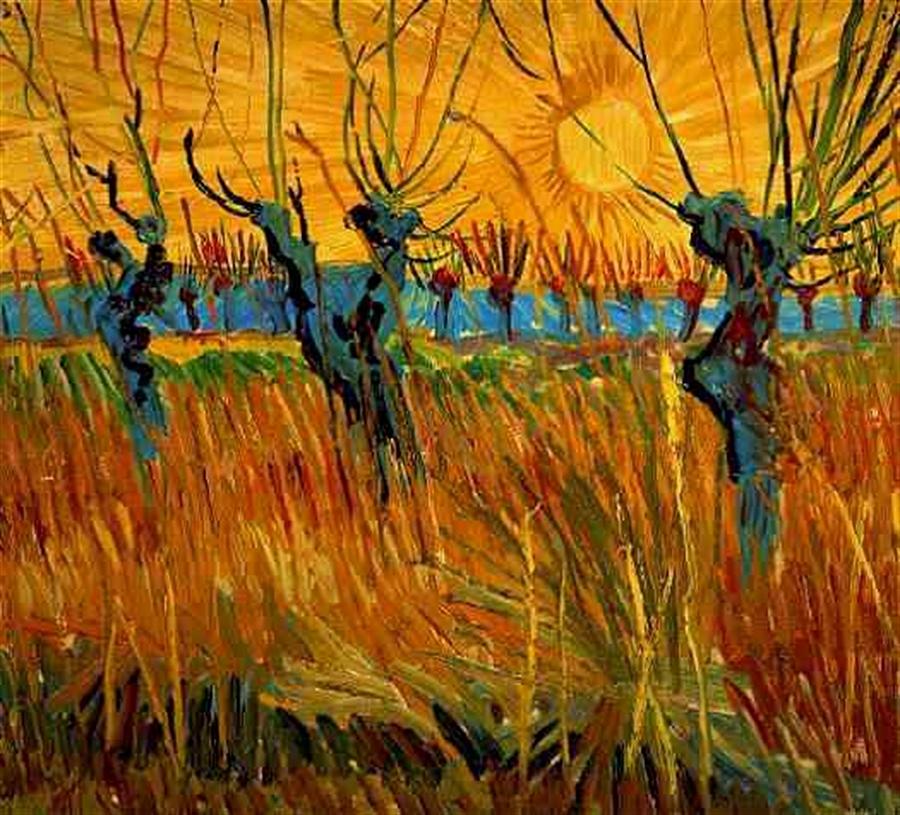 Vincent Van Gogh Digital Art - Willows at Sunset by Vincent Van Gogh