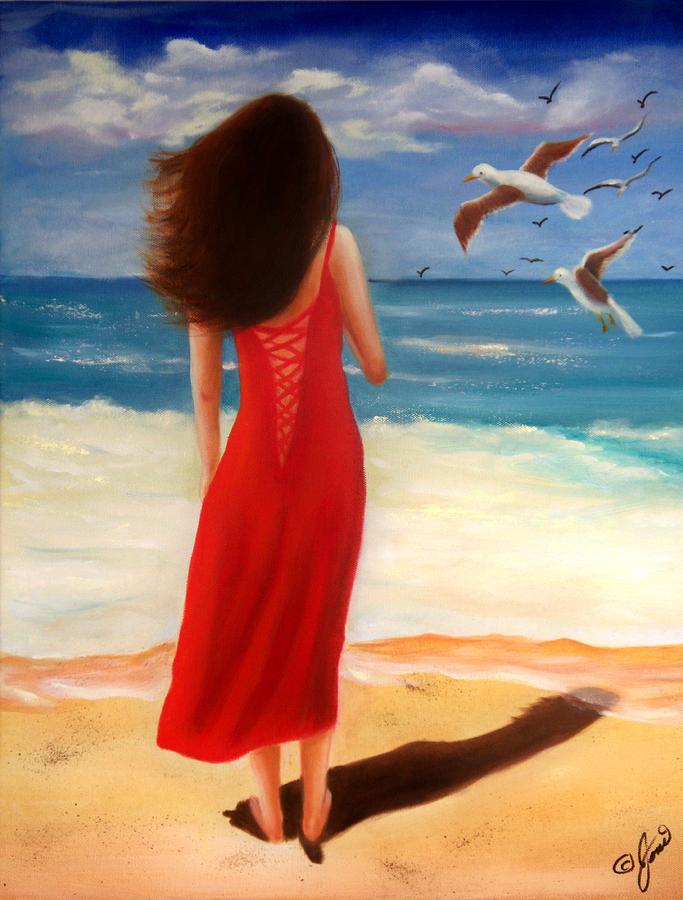 Wind Blown Beach Painting by Joni McPherson
