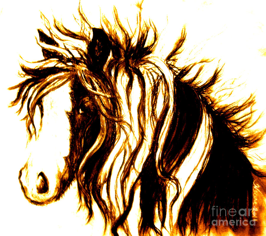 Horse Mixed Media - Wind Horse version eight by Teresa Vecere