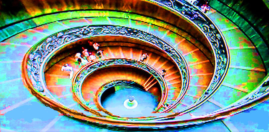 Winding Staircase Photograph by Val Oconnor