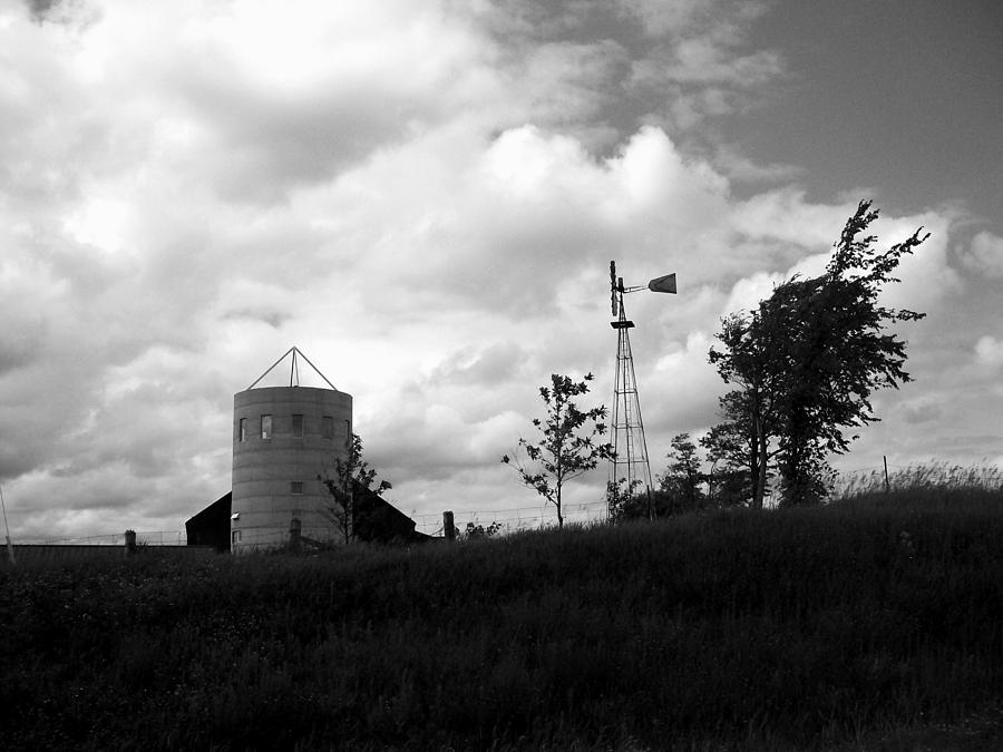Windmill and Silo Photograph by Corinne Elizabeth Cowherd