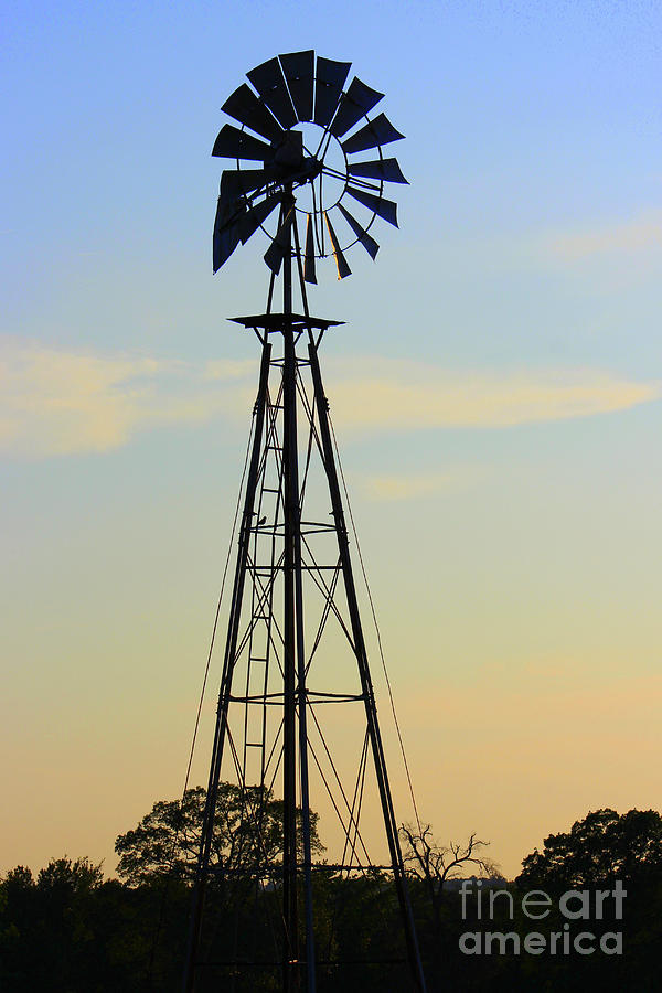 Windmill At Dusk Photograph by Kathy  White