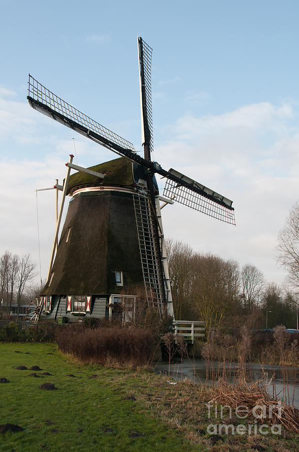 Windmill in Amsterdam Digital Art by Carol Ailles