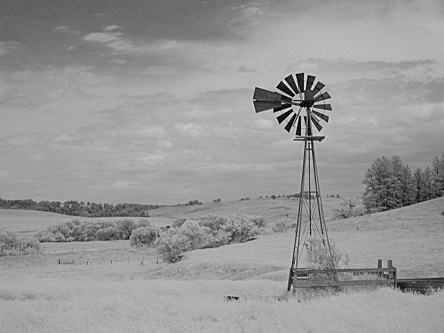 Windmill in infrared Photograph by HW Kateley