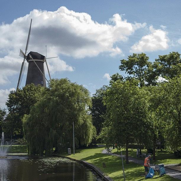 Windmill Photograph - Windmill In Leiden, The Netherlands by Andy Kleinmoedig