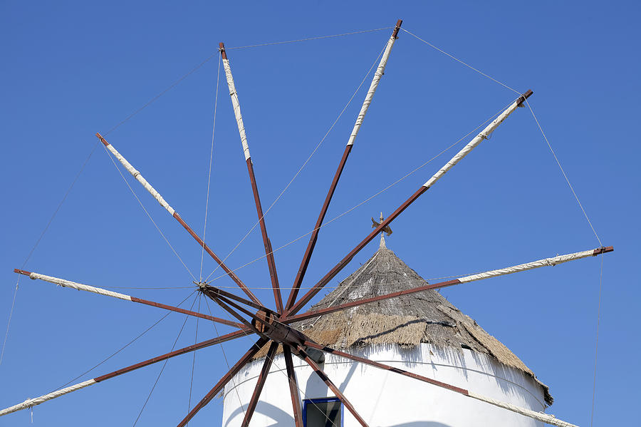 Windmill in Santorini Photograph by Joana Kruse