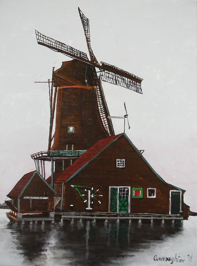 Windmill Painting - Windmill by John Connaughton