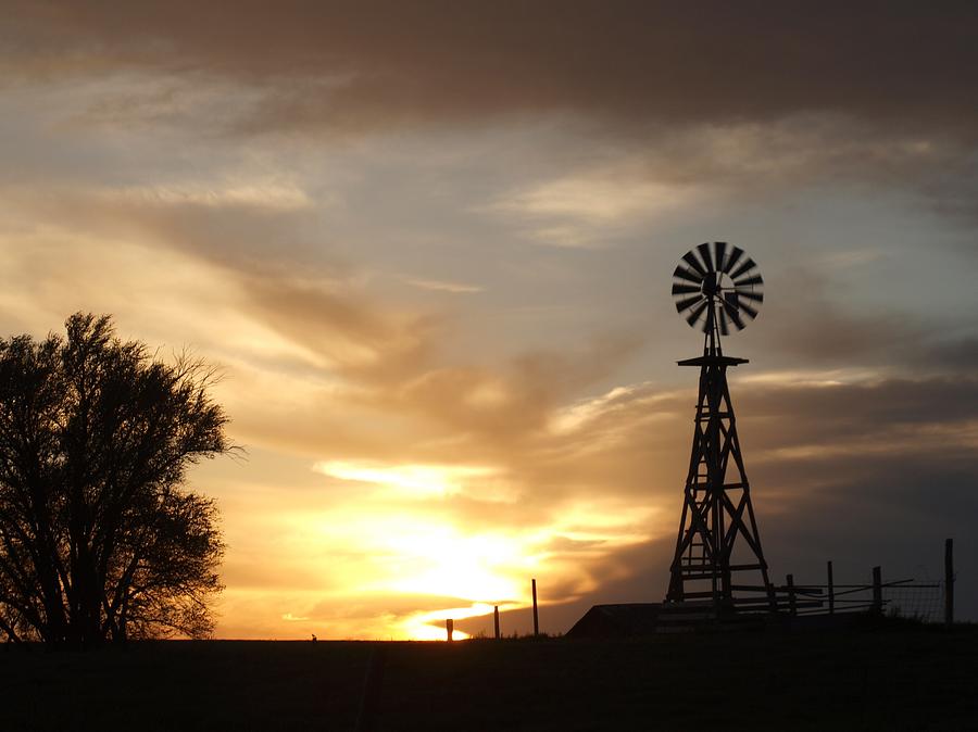 Windmill Sunset Photograph by HW Kateley