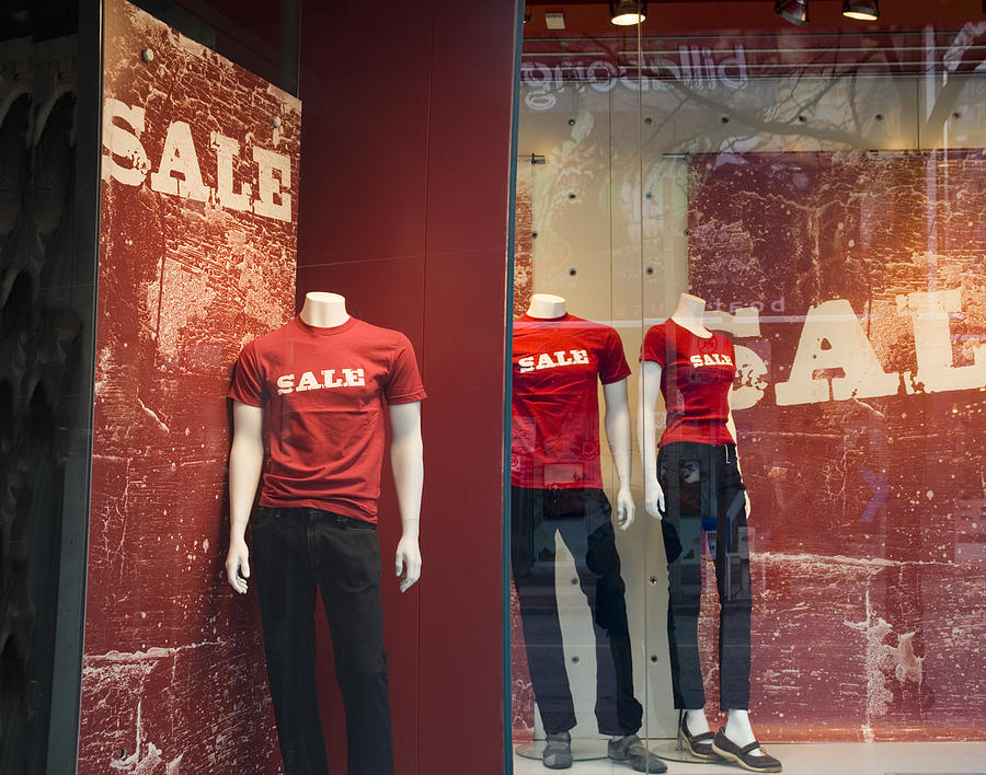 Window Display Sale with Mannequins No.0112 Photograph by Randall Nyhof