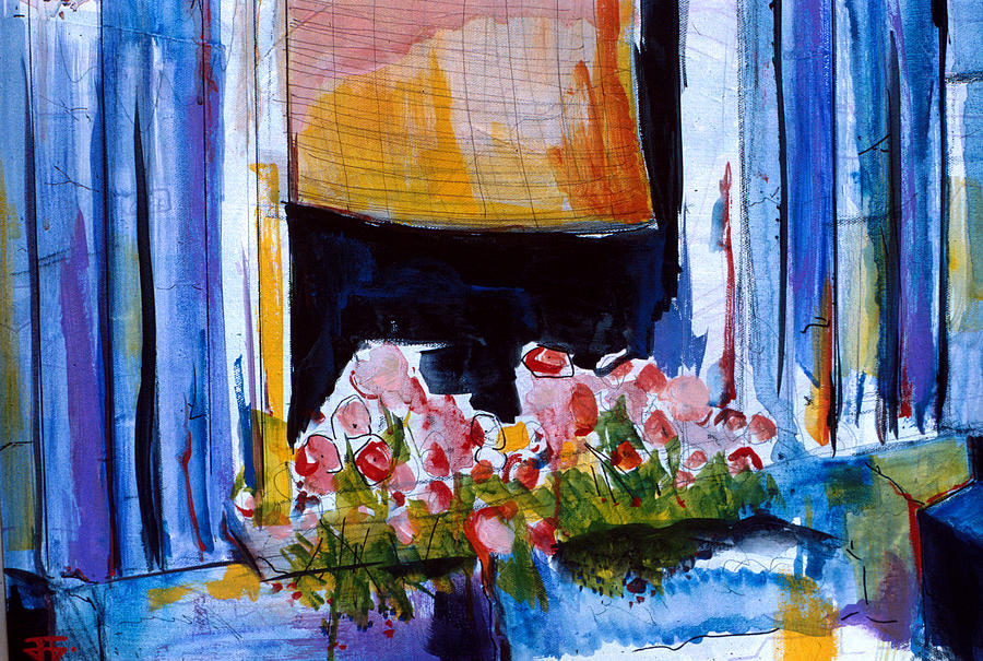 Window Flowers Painting by John Gholson