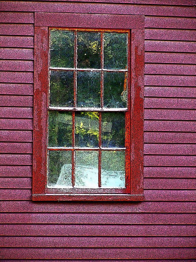 Window of Red Barn Photograph by Nancy Griswold