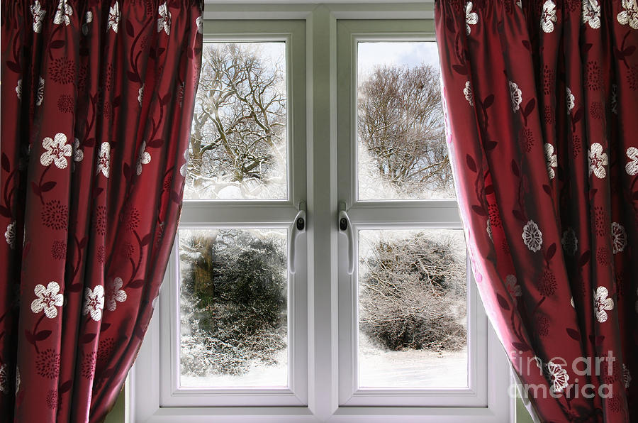 Window view to a snow scene Photograph by Simon Bratt
