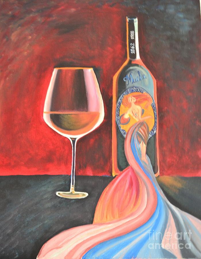 Wine Painting - Wine and dine by Ankita  Garg