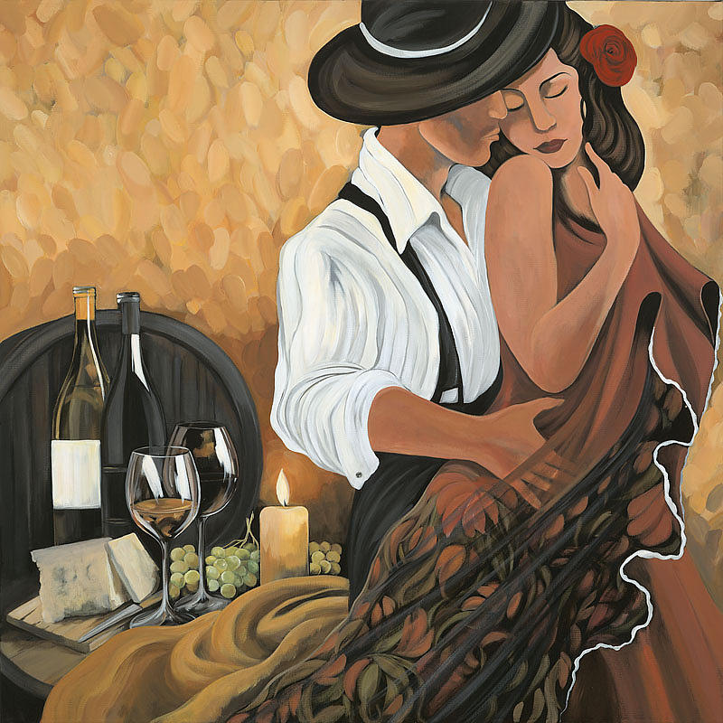 Wine Painting - Wine And Romance by Marcy Grosso