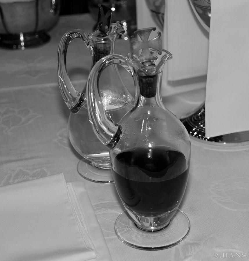 WINE AND WATER in BLACK AND WHITE Photograph by Rob Hans