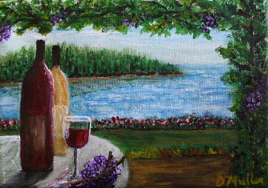 Wine at Ritas Painting by Donna Muller