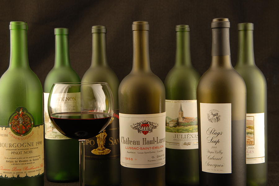 Wine labels Photograph by David Campione