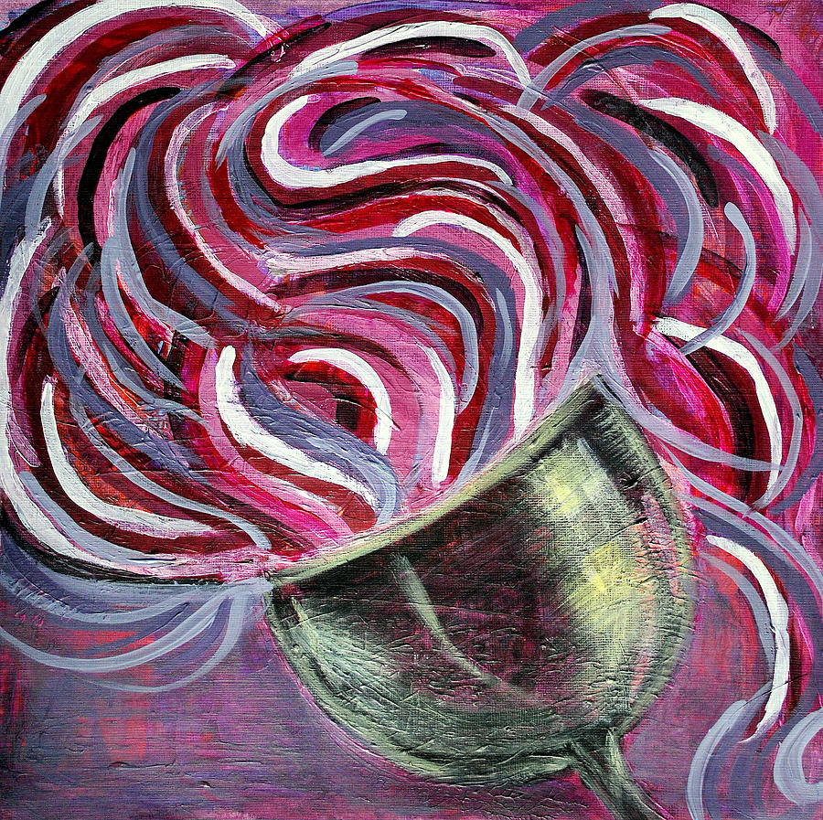 Wine Painting - Wine Swirl by Janice Gelona