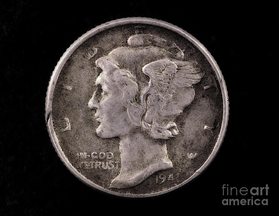 Winged Liberty Mercury Silver Dime Coin Photograph by Randy Steele