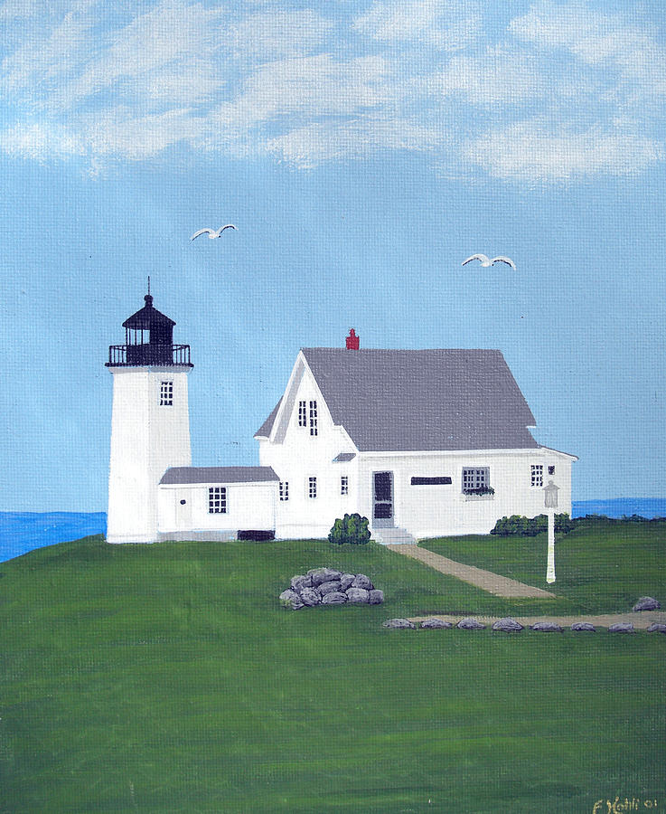 Wings Neck Lighthouse Painting Painting by Frederic Kohli