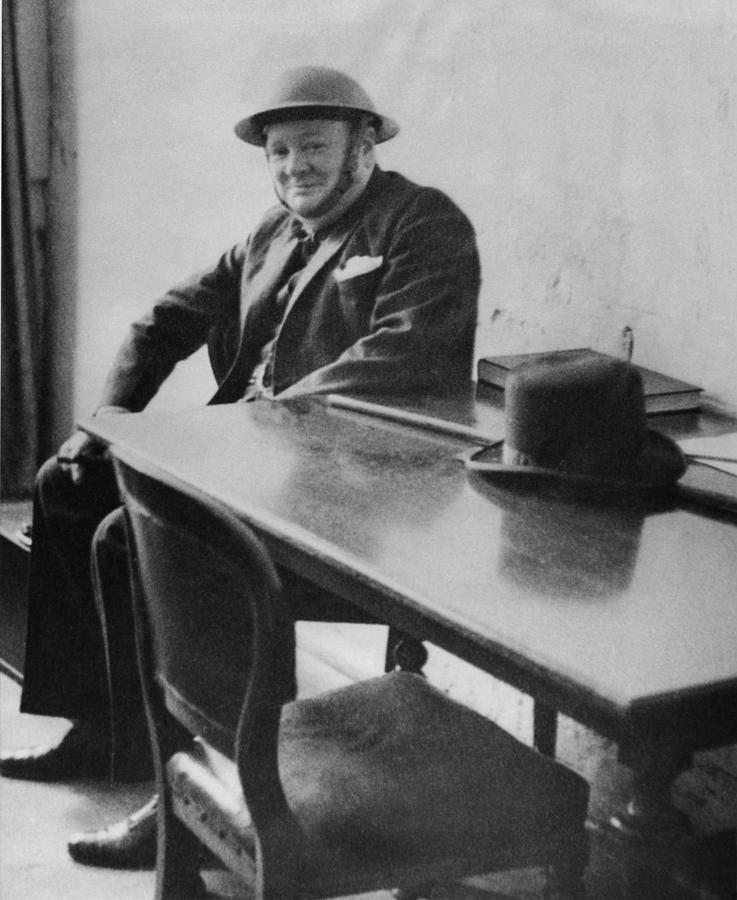 Portrait Photograph - Winston Churchill 1874-1965, Wearing by Everett