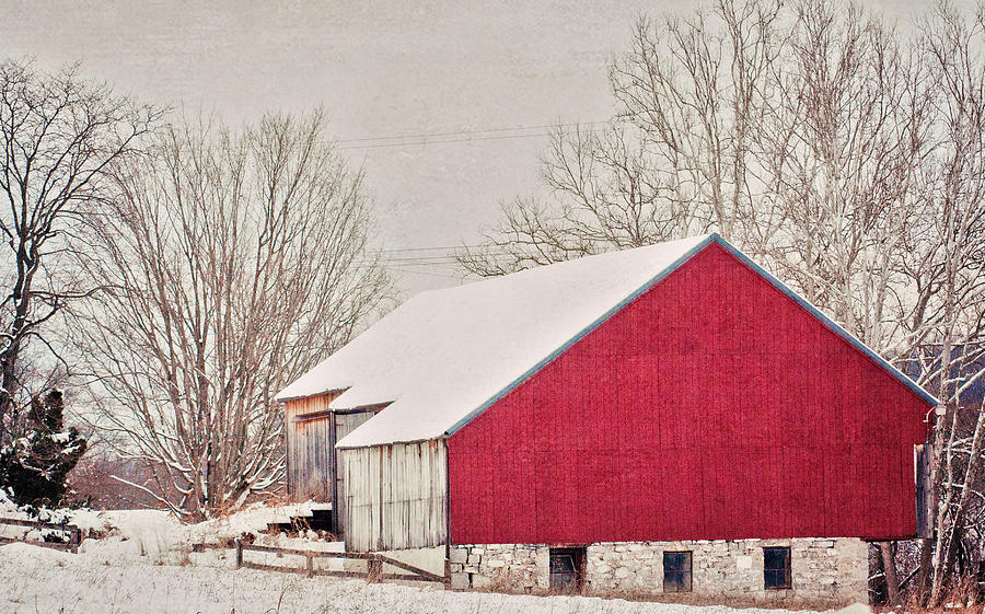 Winter Barn Photograph by Kelley Nelson