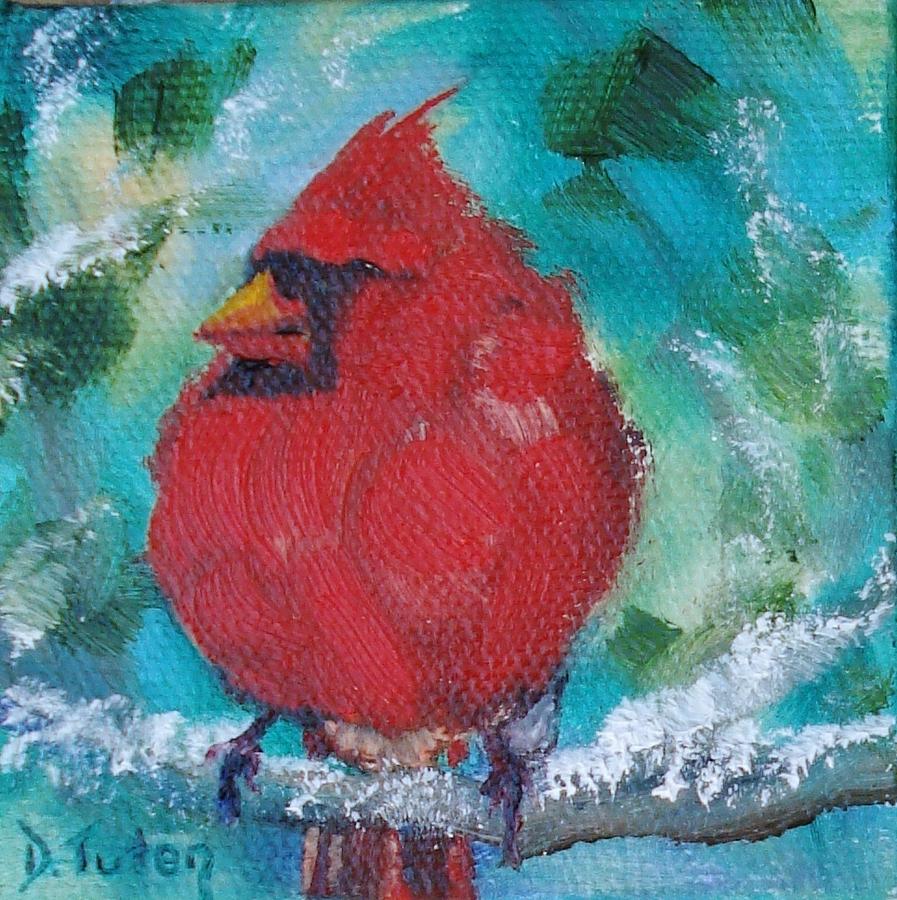 Winter Cardinal Painting by Donna Tuten