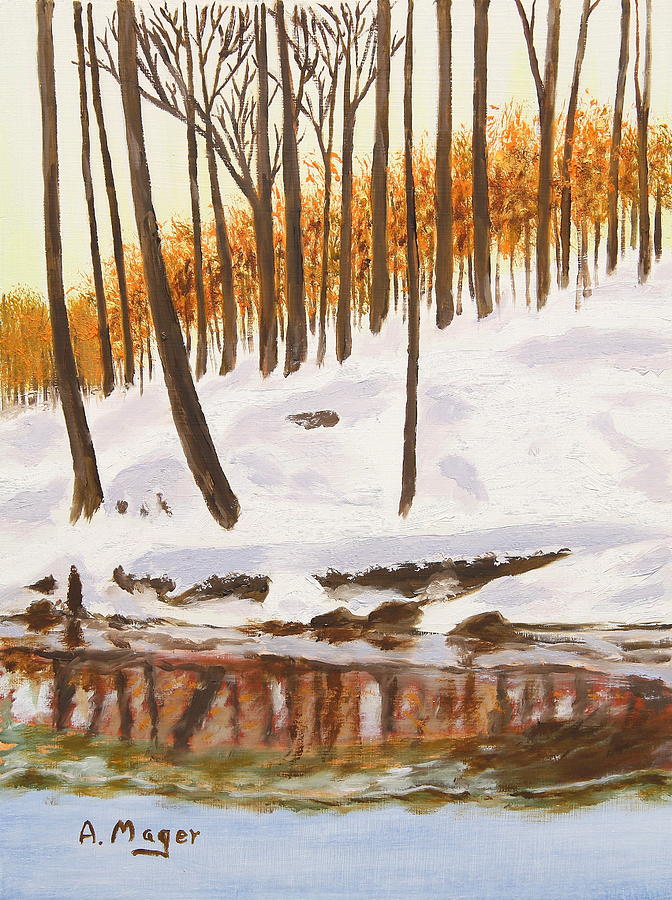 Winter Creek II Painting by Alan Mager
