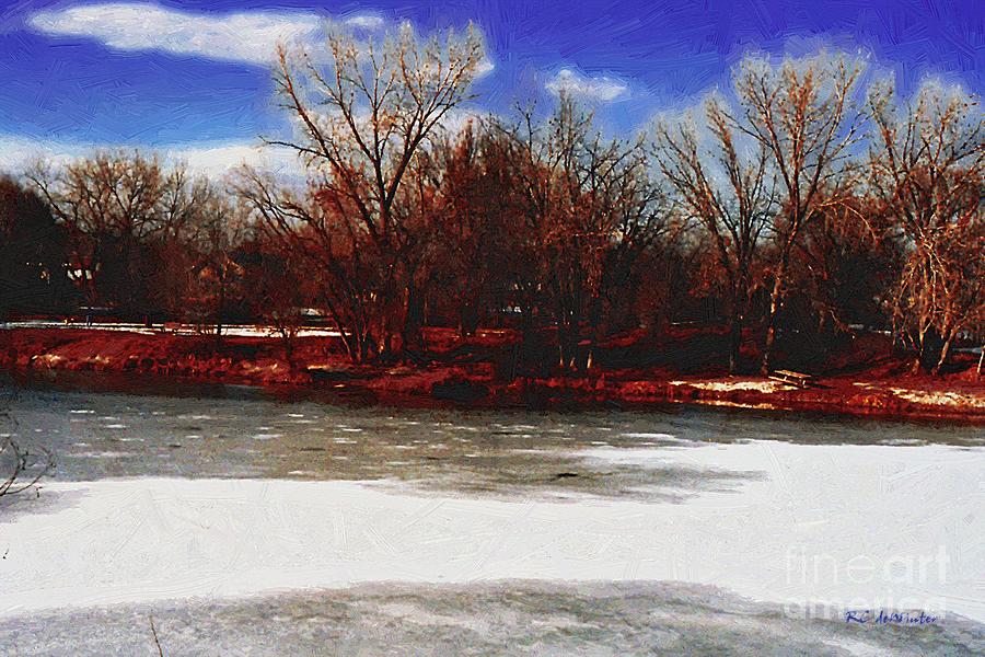 Winter Day Along the South Platte Painting by RC DeWinter