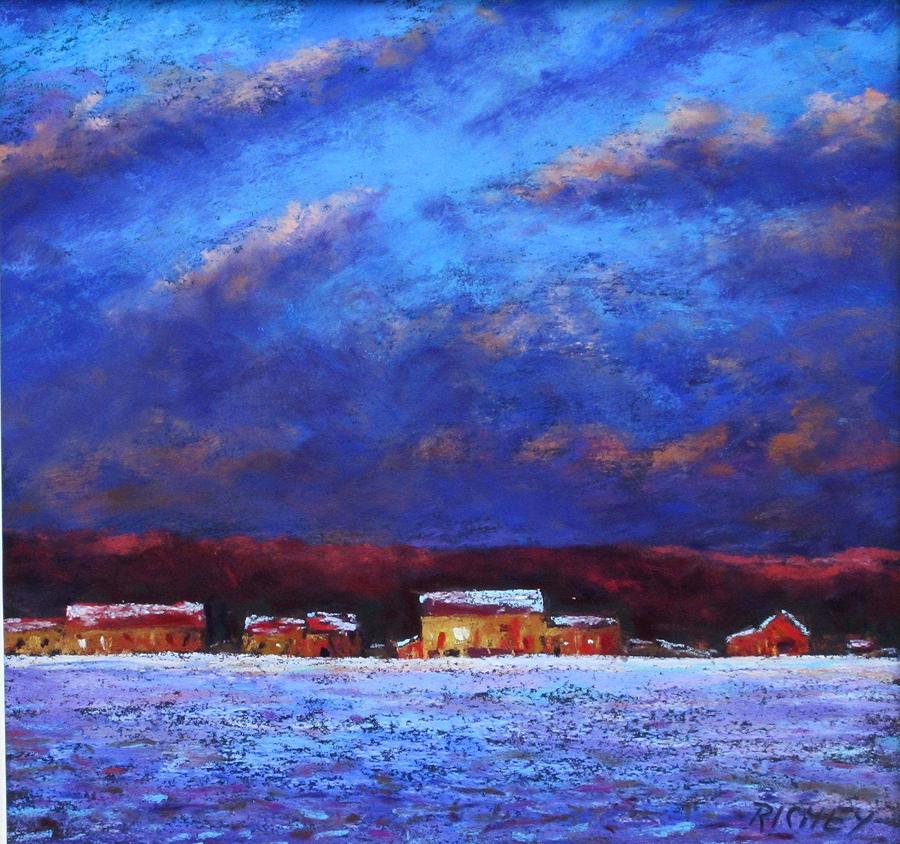 Winter Daybreak in Bucks County Pastel by Bob Richey