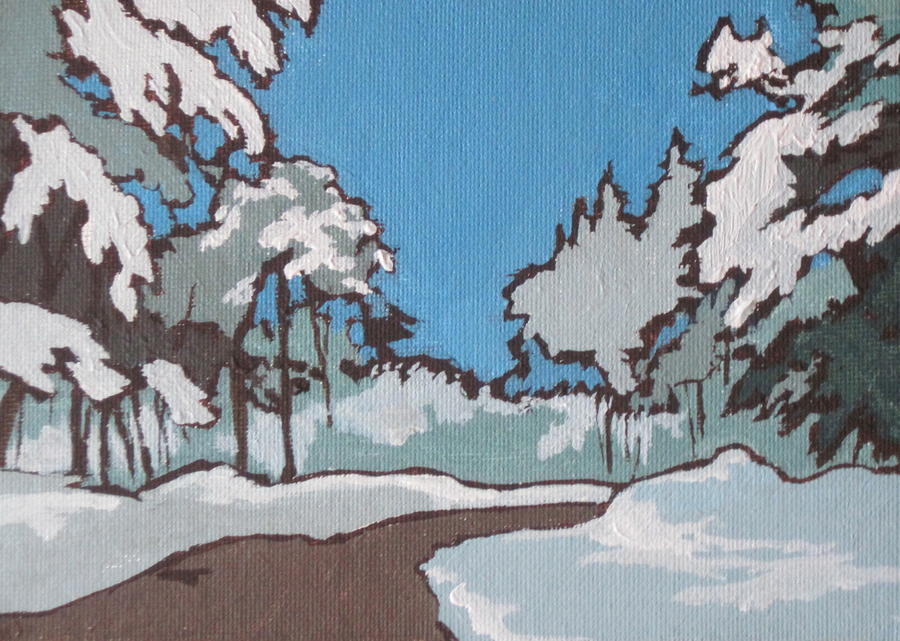 Winter Drive Painting by Sandy Tracey
