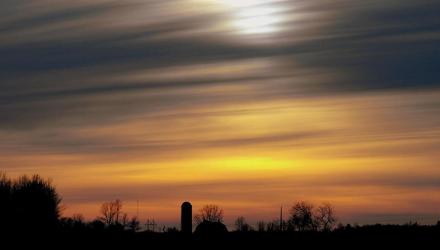 Winter Farm Sunset Photograph by Ms Judi