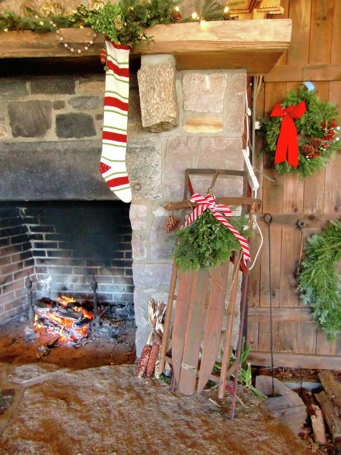 Christmas Card Photograph - Winter Holiday Hearth by Richard Mansfield