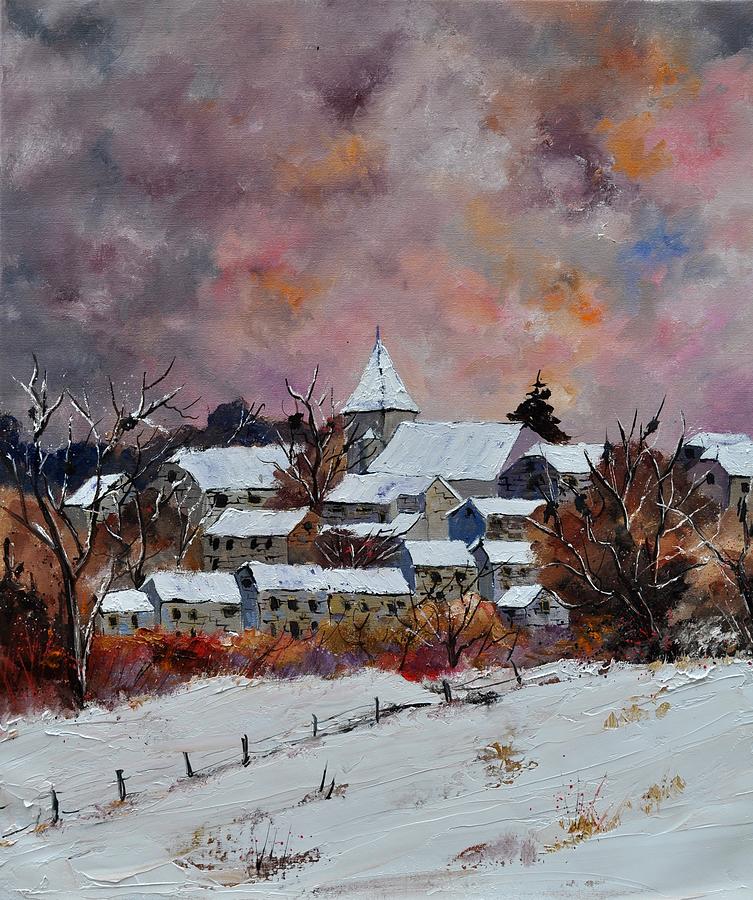 Winter Painting - Winter in Awagne  by Pol Ledent